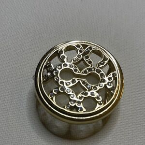 Coach Gold Circular Belt Buckle Rhinestones
